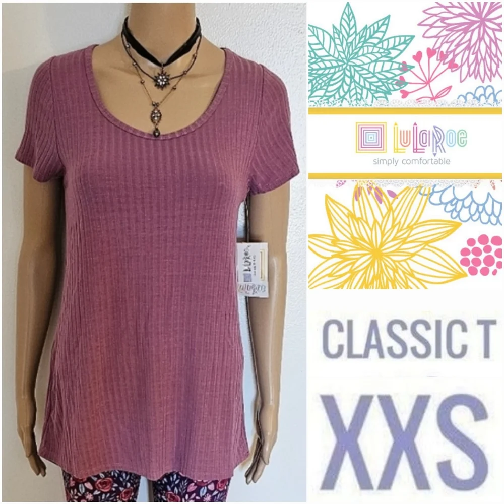 NWT LuLaRoe 2XS S Classic T Mauve Lavender Lilac Top Pretty Gift! - Picture 4 of 16